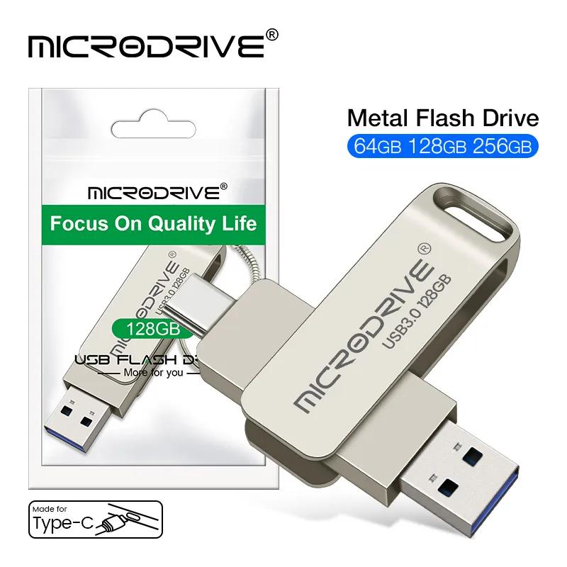 USB 3.0 C 타입 USB 플래시 드라이브, OTG 펜 드라이브, 256GB, 128GB, 64GB 스틱, 2 in 1 고속 펜드라이브, 신제품